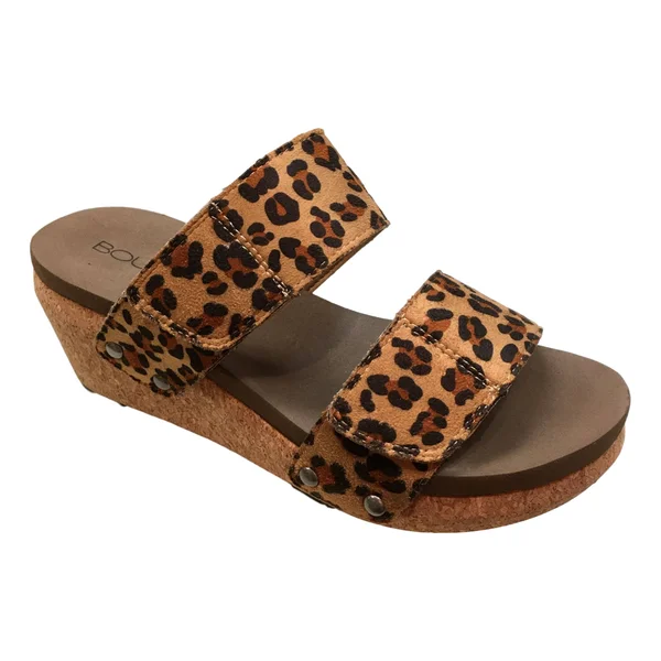 Corkys Shaw Leopard Platform Sandals Brown- Womens- Size 8 B