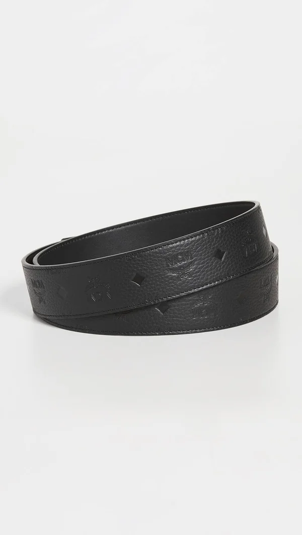 Men's MCM Claus Reversible Leather Belt Black
