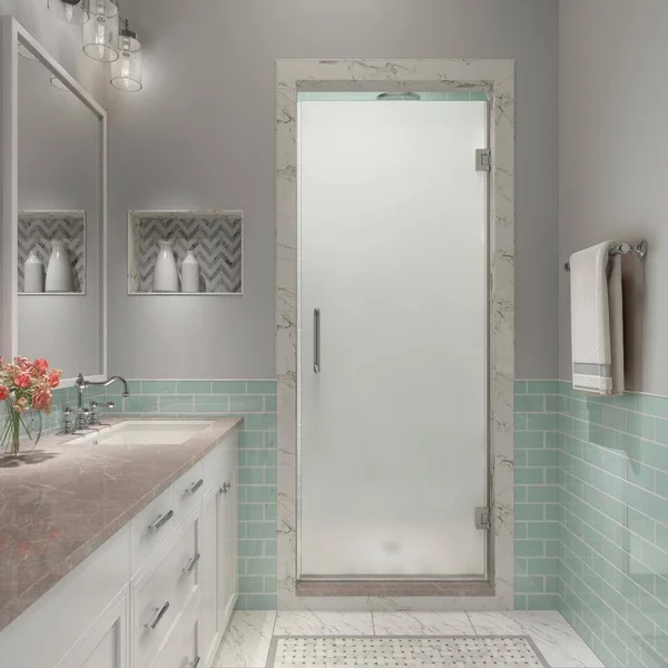Aston SDR997FRUW-CH-25580 Kinkade XL 25.25x22 W x 80x22 H Hinged Frameless Shower Door Finish: Polished Chrome