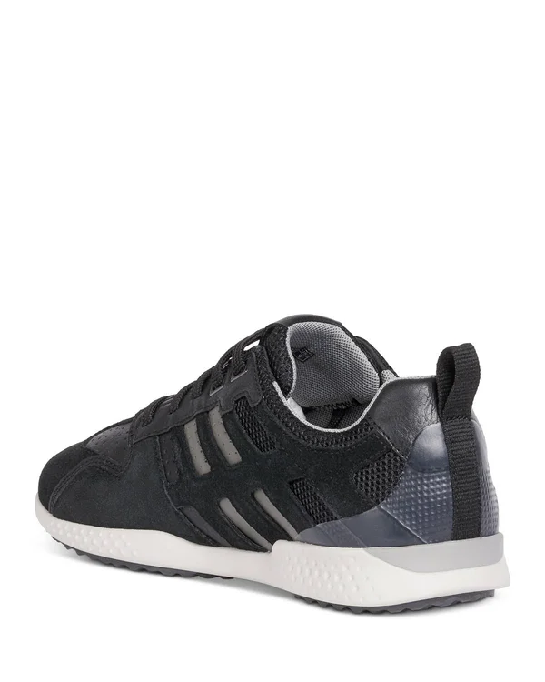 Geox Leather & Suede Sneaker - 41, Black