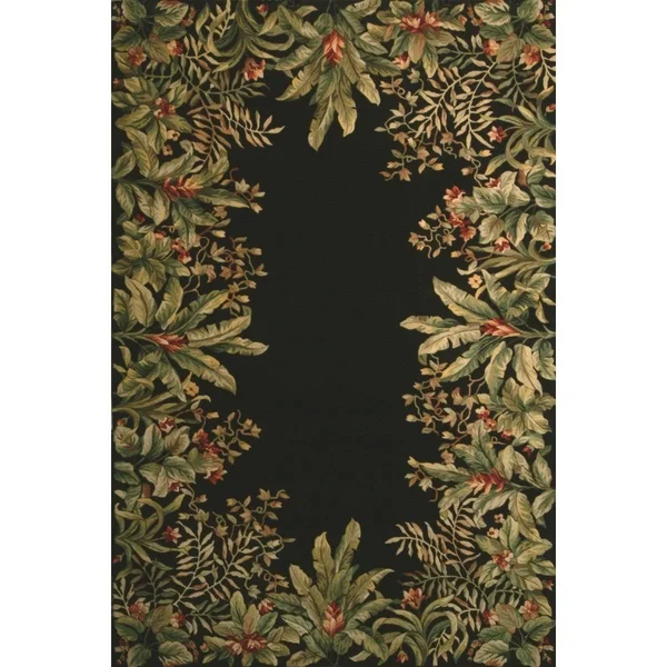 Kas Emerald 9000 Tropical Border 2' x 3' Taupe Rug