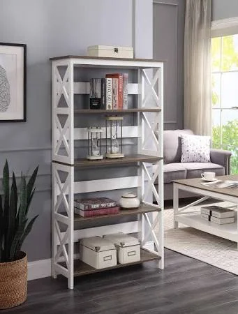 Copper Grove Cranesbill 5-Tier Bookcase with Drawer (Cherry/Black), Brown