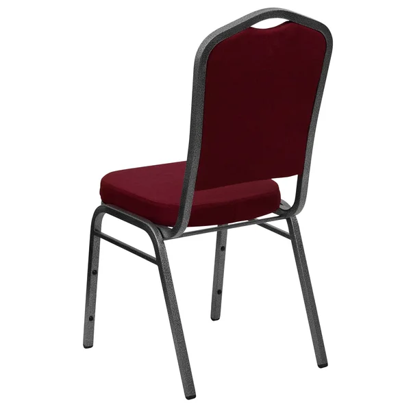 38x22 Burgundy Red and Silver Crown Back Stacking Banquet Chair