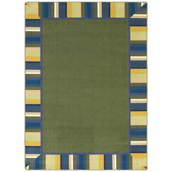 Joy Carpets Clean Green Classroom Rug - 5&4x22 x 7&8x22 Oval Bold