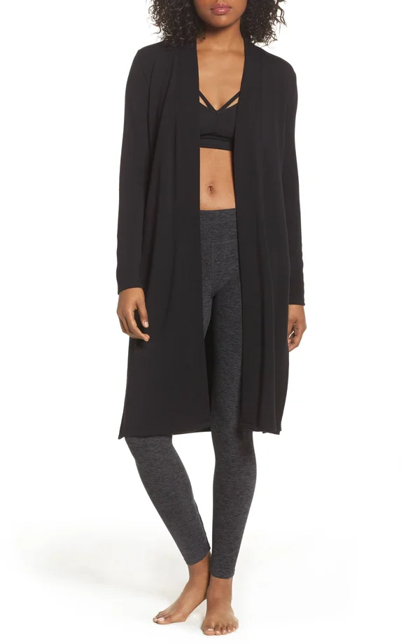 Beyond Yoga High Slits Long Duster Black - S