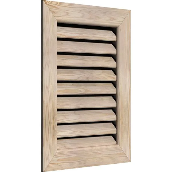 Ekena Millwork 28-in W x 32-in H Vertical Gable Vent (33-in W x 37-in H Frame Size): Unfinished - Functional, Smooth Pine Gable V
