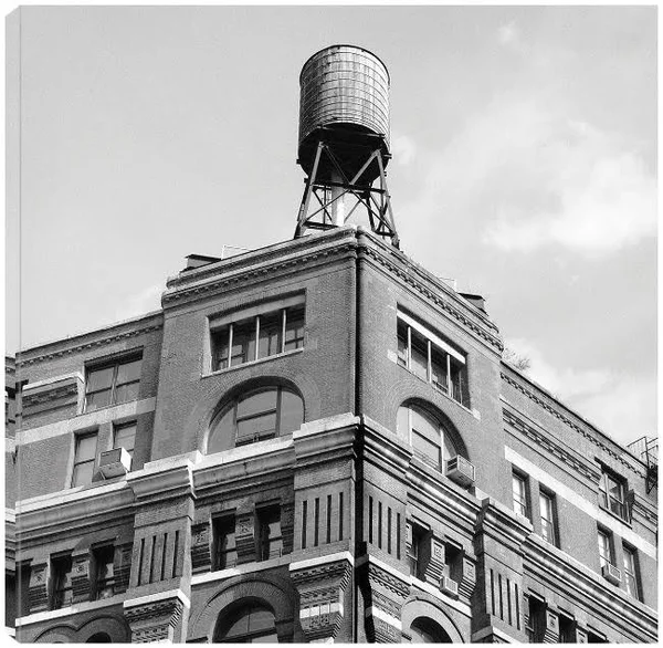 Water Tower Canvas Art by Erin Clark 22X22 Fineartcanvas