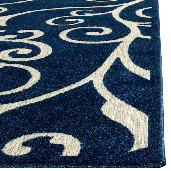Safavieh Cottage Cot927b 5&3x22 x 7&7x22 Navy, Creme Rug