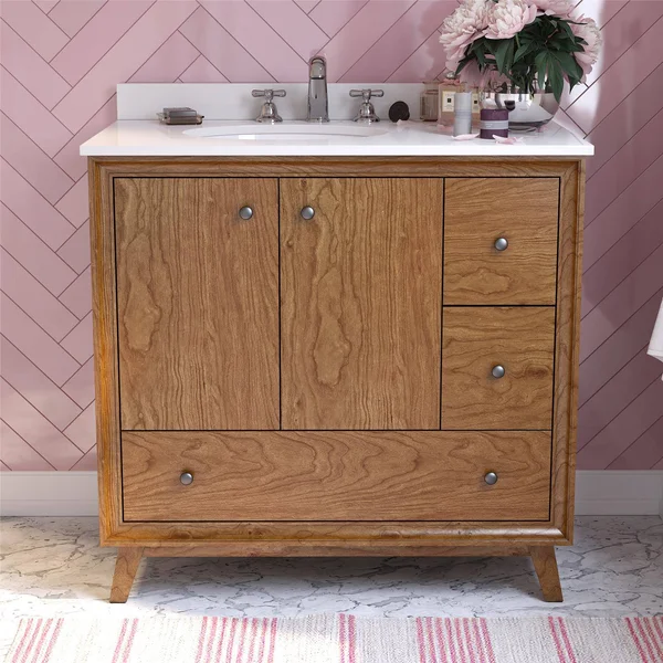 Dorel Living Bleeker 36 inch Bathroom Vanity, Chocolate Spice