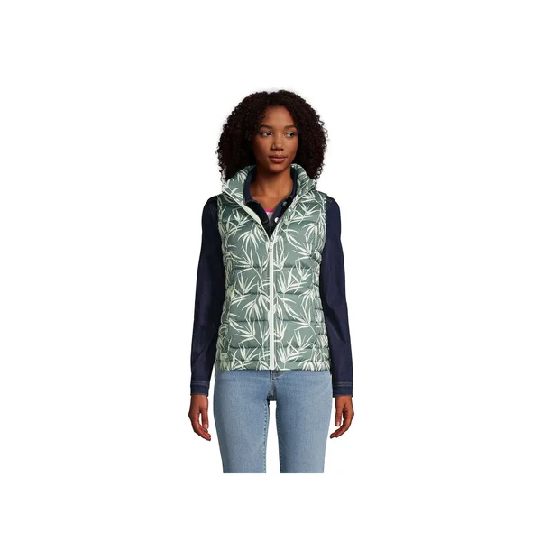 Women's Lands& End Women's Down Puffer Vest - Size: XS, Green
