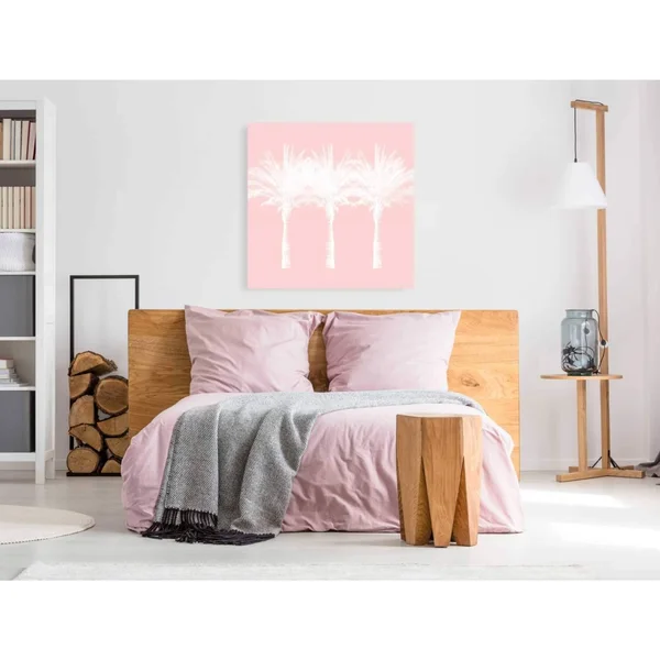 Epic Graffiti 'White and Pink Palm Trees' by Linda Woods, Canvas Wall Art, 18 inchx18 inch, Size: 18 x 18
