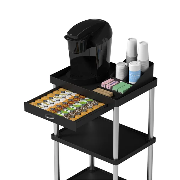 Mind Reader Valet - Trolley - 3 shelves - metal, high impact polystyrene (HIPS) - black