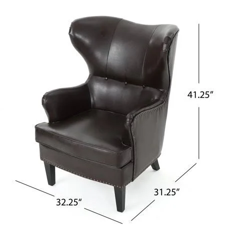 Noble House Wayne High Back Chair - Brown