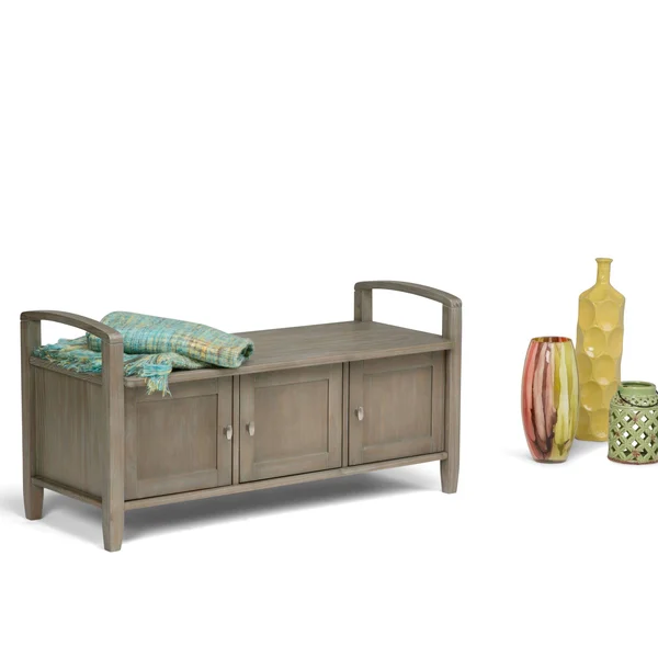 Wyndenhall Norfolk Entryway Storage Bench (Wood Finish - Brown)