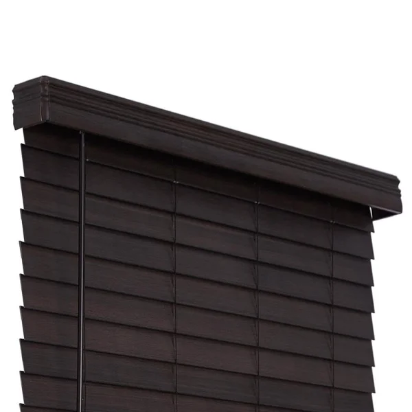 Allen + Roth 2.5-in Slat Width 49-in x 72-in Cordless Walnut Faux Wood Room Darkening Horizontal Blinds in Brown, DFHSD5472-49