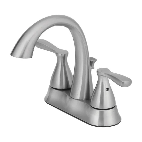Oakbrook Verona Brushed Nickel Two Handle Lavatory Pop-Up Faucet 4 in.