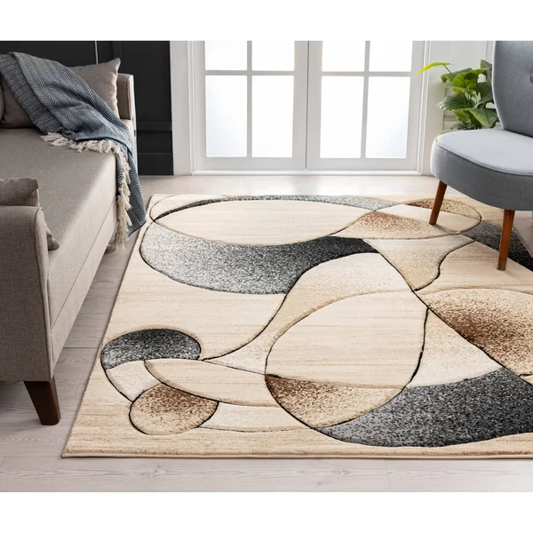 Rhodes Collection Abstract Designed Area Rug - 2'8'' x 8'1'' - Lilac