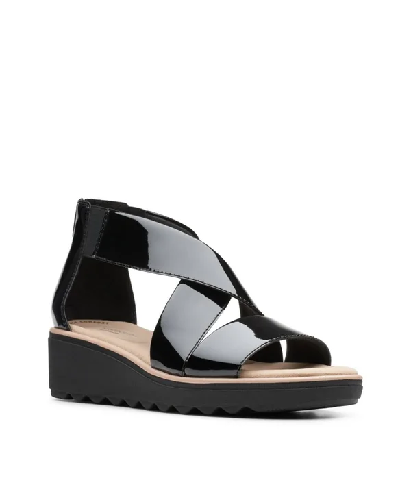 Clarks Women's Jillian Rise Wedge Sandal, Size: 8, Black