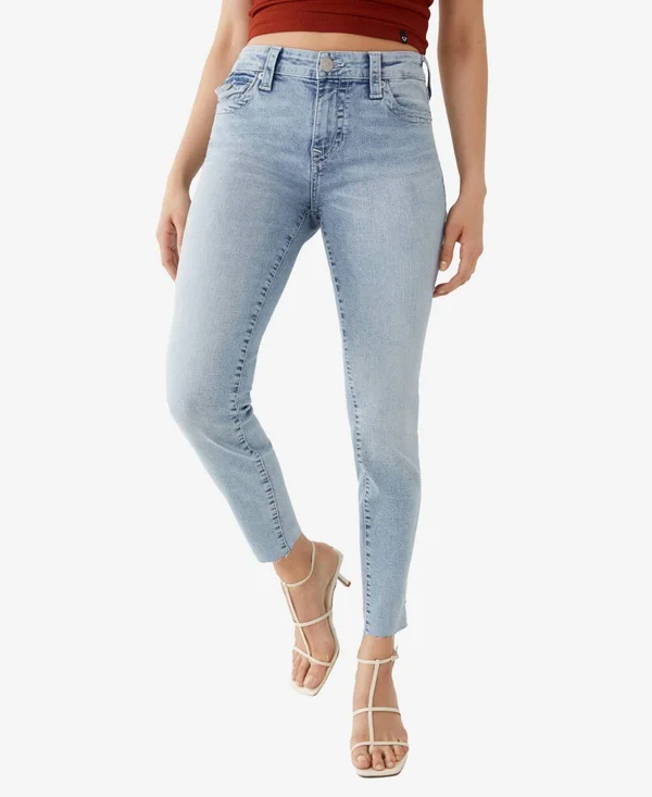 True Religion Women's Jennie Mid Rise Capri, Light Vintage, 28