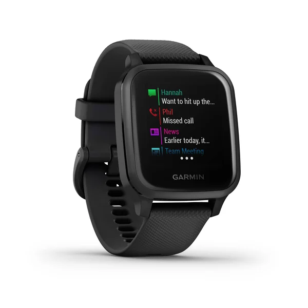 Garmin Venu Sq Music GPS Fitness Smartwatch and Included Wearable4U 3 Straps Bundle (Blue/Pink/Red, Light Sand/Rose Gold 010-024