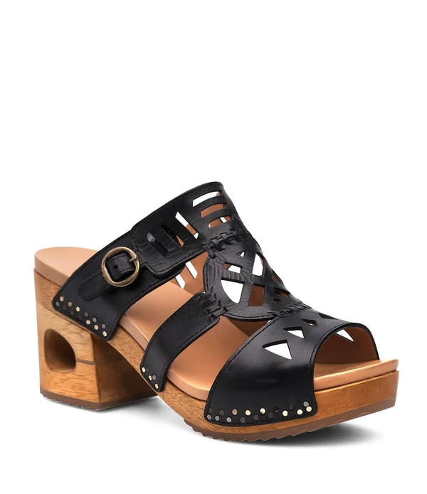 Dansko Women's Oralee Black Waxy Full Grain