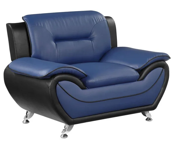 Matteo Blue & Black Faux Leather Chair by Homelegance