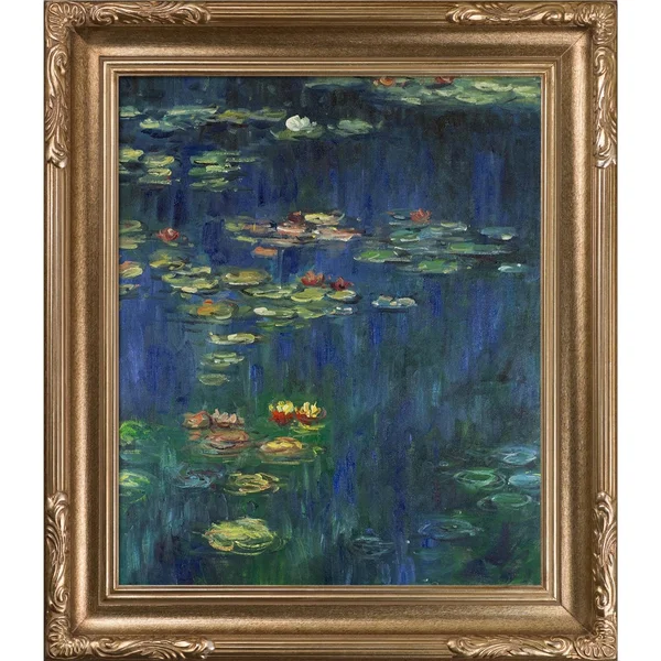 Water Lilies Green Reflection by Claude Monet Framed Painting Print Tori Home