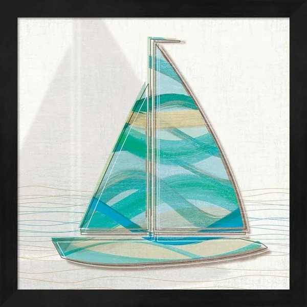 Great Art Now Smooth Sailing by Tandi Venter, 2 Piece Framed Art Set Each 13 inchw x 13 inchh, Size: 13 x 13, Blue