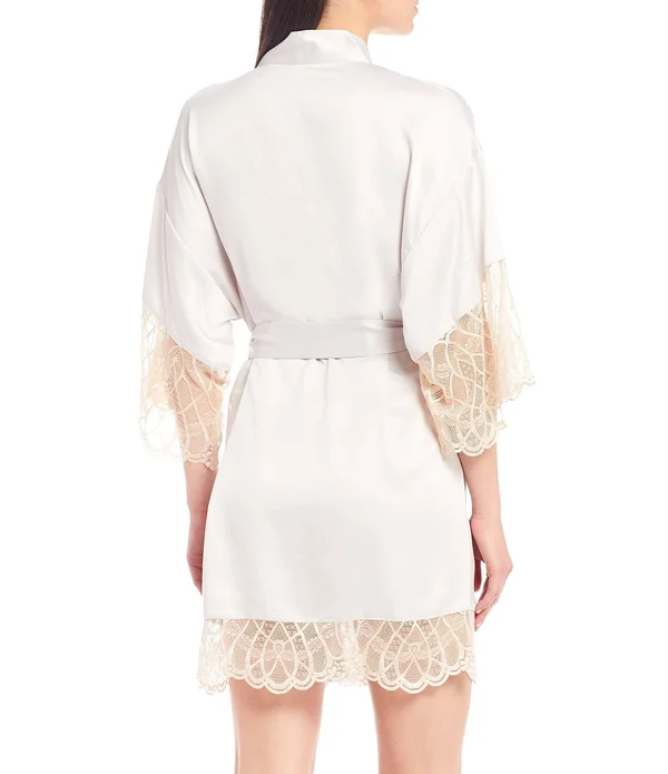 Flora Nikrooz Gabby Kimono Robe - Medium - Black
