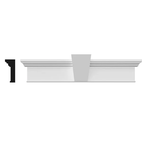 Ekena Millwork CRH07X60BTKF 60x22 Bottom Width x 64x22 Top Width x 7 1/4x22H x 1x22P, Craftsman Crosshead with Bottom Trim w/ Fl