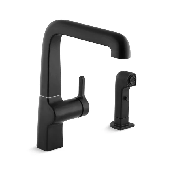 Kohler Evoke Single Control Kitchen Sink Faucet with Sidespray, Matte Black