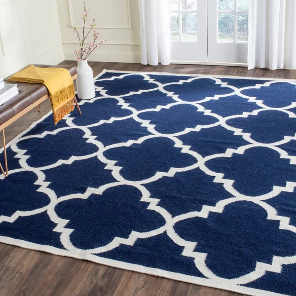 Safavieh 3& x 5& Dhurries DHU633G Dark Grey, Ivory Rug