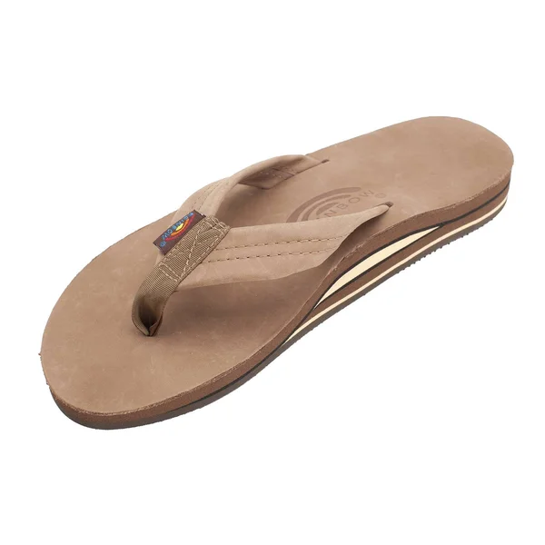 Rainbow Sandals Men's Premier Leather Double Layer Arch Sandal, Dark Brown, Large