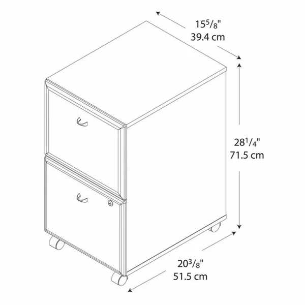 Bush Furniture Series A 2-Drawer Mobile File Cabinet - Sienna Walnut/Bronze