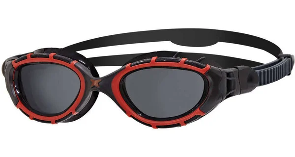 Zoggs Predator Flex Polarized Small Fit Swimming Goggles Red Black