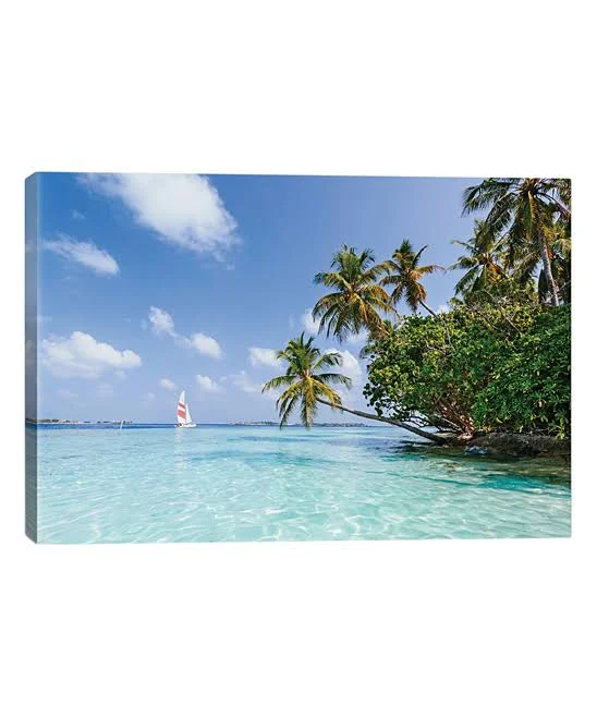 iCanvas Multi - Matteo Colombo Sail Boat on Tropical Sea Wrapped Canvas