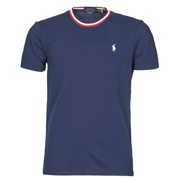Polo Ralph Lauren T-Shirt Col Rond Details De Col en Coton Pique Logo Pony Player T Shirt