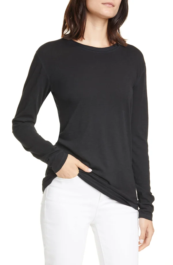 Rag & Bone Long-Sleeve Crewneck Tee - White
