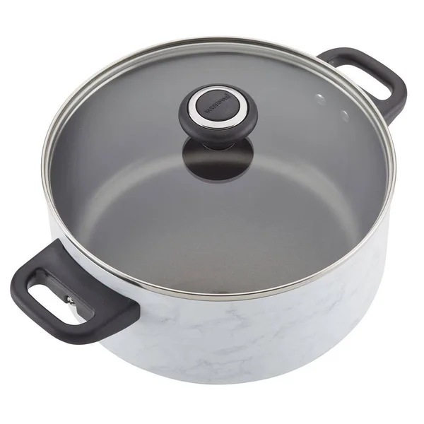 Farberware Designs Nonstick Cookware Set - 15 Piece, White Marble