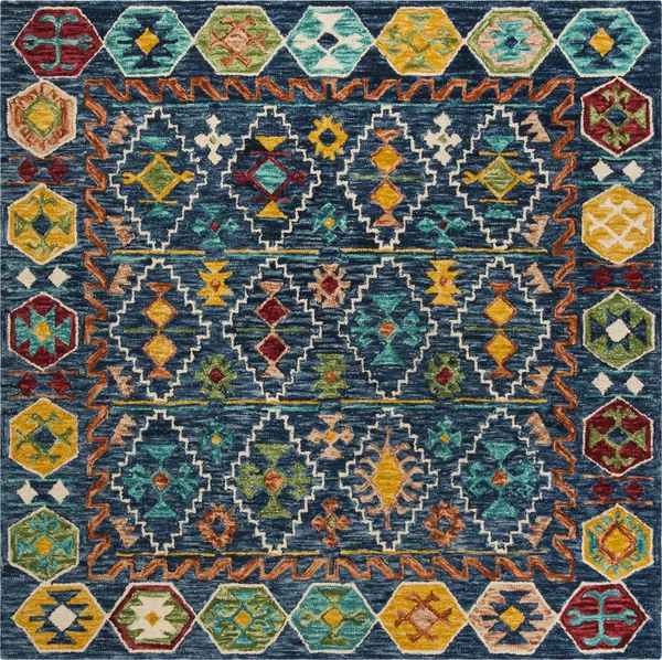 Safavieh Aspen APN501A 4&0x22 x 6&0x22 Navy - Gold Area Rug