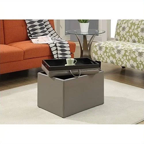 Convenience Concepts Designs4Comfort Accent Storage Ottoman - Gray