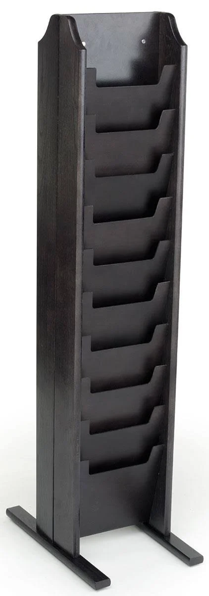 Black Double Sided Magazine Stand Has 20 Pockets
