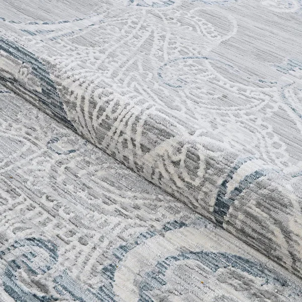 Couristan Nirvana Garden Damask 9&10x22 x 13&2x22 Area Rug in Greystone