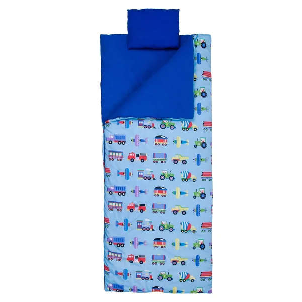 Wildkin Olive Trains - Planes & Trucks Sleeping Bag