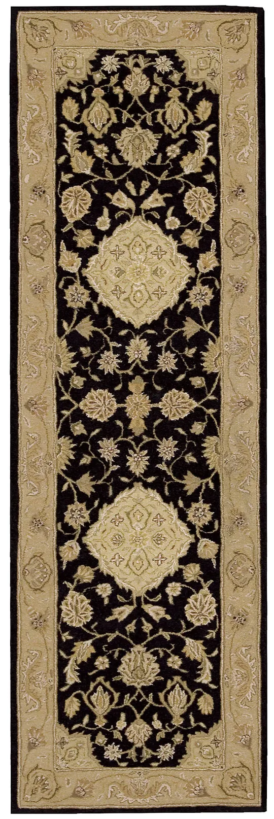 Nourison Heritage Hall He10 Black Area Rug 2&6x22 x 4&2x22