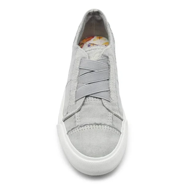 Blowfish Marley Sweet Gray Washed Canvas Slip on Comfortable Fashion Sneakers (5.5, Sweet Gray Color Washed Canva)
