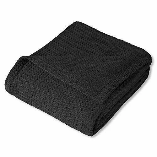 Sweet Home Collection 100% Fine Cotton Blanket Luxurious Basket Weave Stylish Design Soft and Comfortable All Season Warmth - Ful