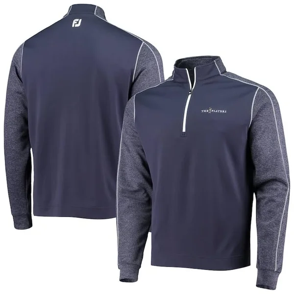 FootJoy Tonal Heather 1/2 Zip Midlayer Navy Medium