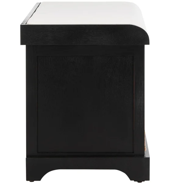Safavieh Freddy Distressed Black Wicker Storage Bench
