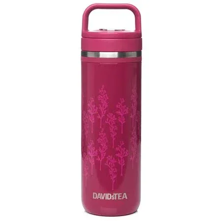 DAVIDsTEA - Wildflower Stainless Steel Matcha Maker - Travel Mug Infuser - 16 oz - 473 ml
